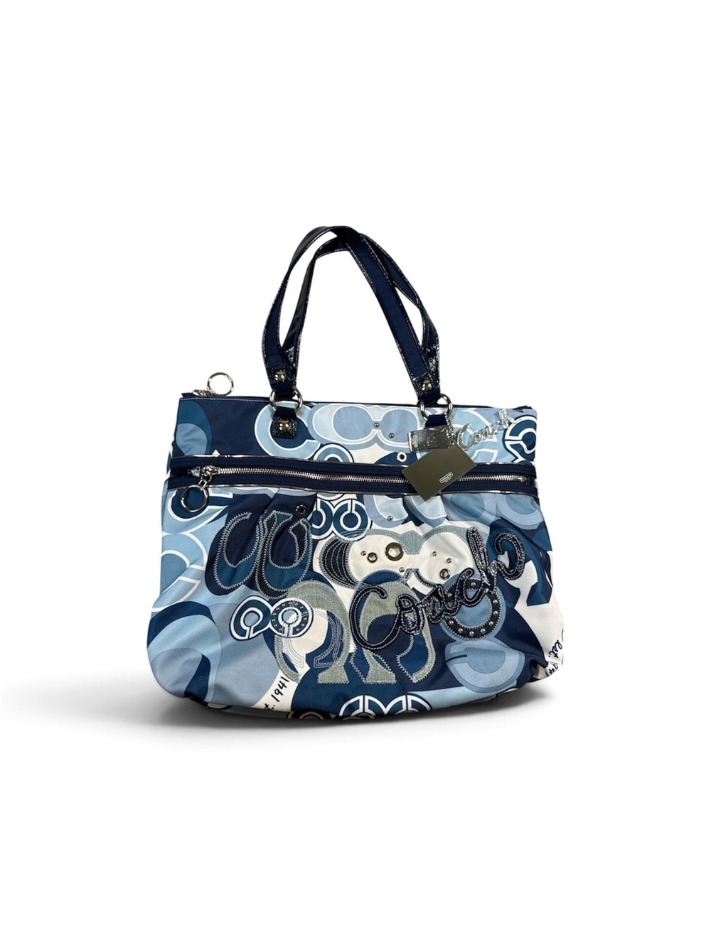 Coach Poppy Pop C Denim Glam Tote